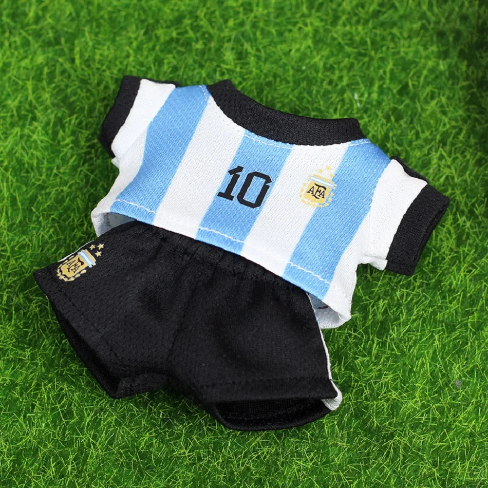 17cm Labubu Football Size 10 Clothing V1V2 V3 Labubu Doll Size 7 Vinyl Pendant Doll Clothing DIY Sportswear Boy Gift Toy