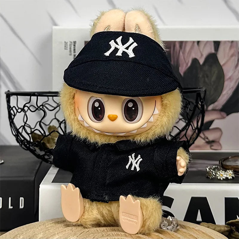 For 17cm Labubu Clothing Set Baseball jersey Catcher gloves Baseball bat Hat V1 V2 V3 Labubu Clothes Doll Accessories Toys