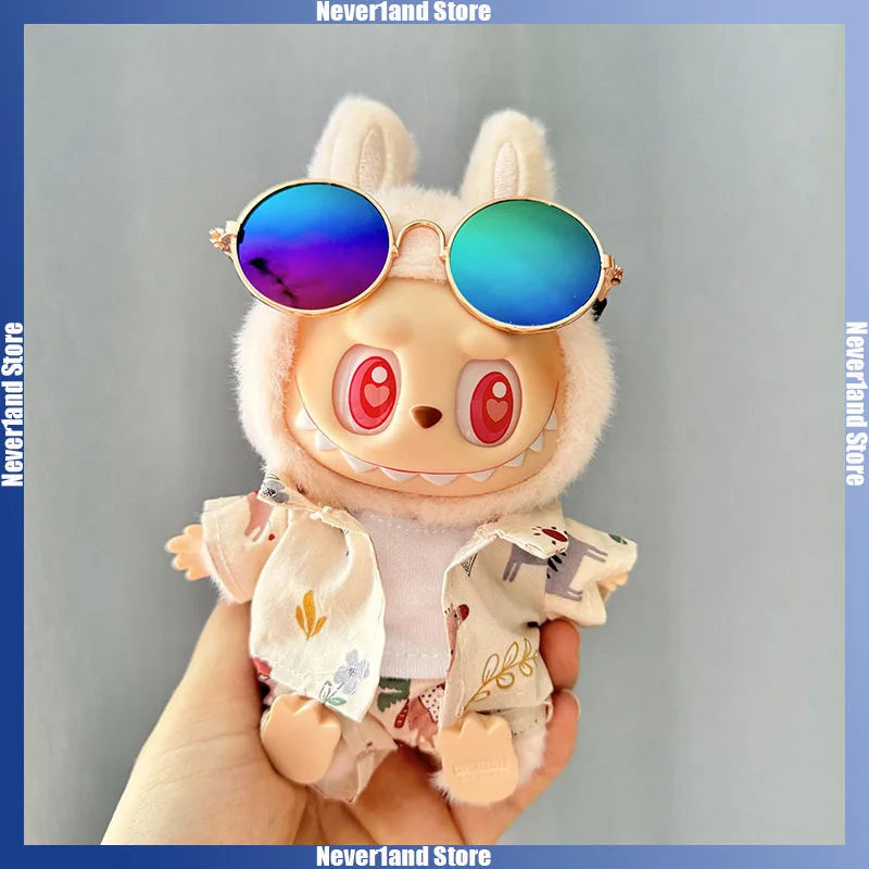 Labubu Doll Clothes Beach Resort Style Overalls Labubu Idol V1 V2 Dolls Clothing Accessories 15/17cm Plush Doll Universal
