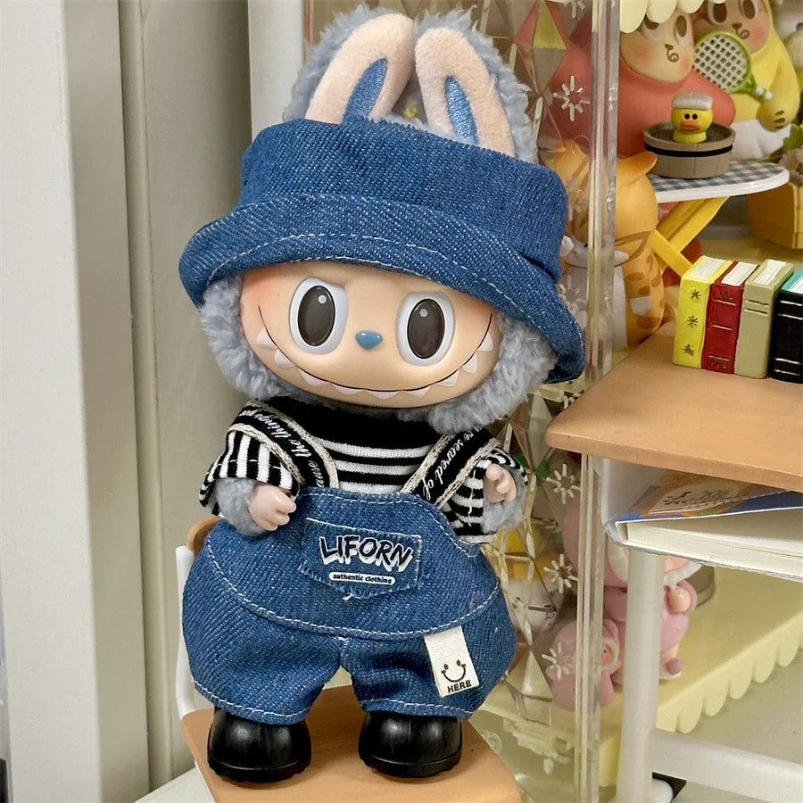 2025 New Labubu 17cm Doll Clothes Outfit Accessories for Korea Kpop Exo Labubu V1 V2 Idol Cool Handsome Clothing Gift