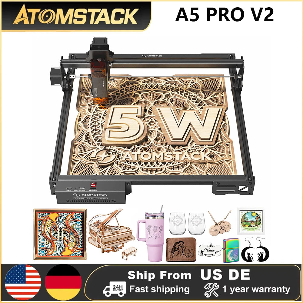 Atomstack A20 Pro V2 Laser Engraver machine Machine 20W Quad-Laser  Cutter Metal Arcylic Wood Glass 400*365mm