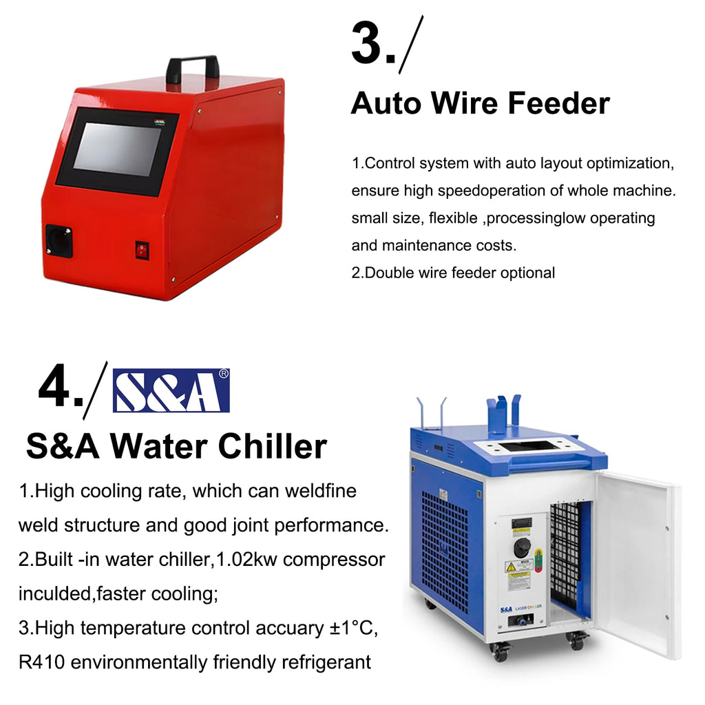 2025 4 IN 1 Raycus 2000W Fiber Laser Welding Cleaning Cutting Machine Weld Seam Clean Machine water chiller