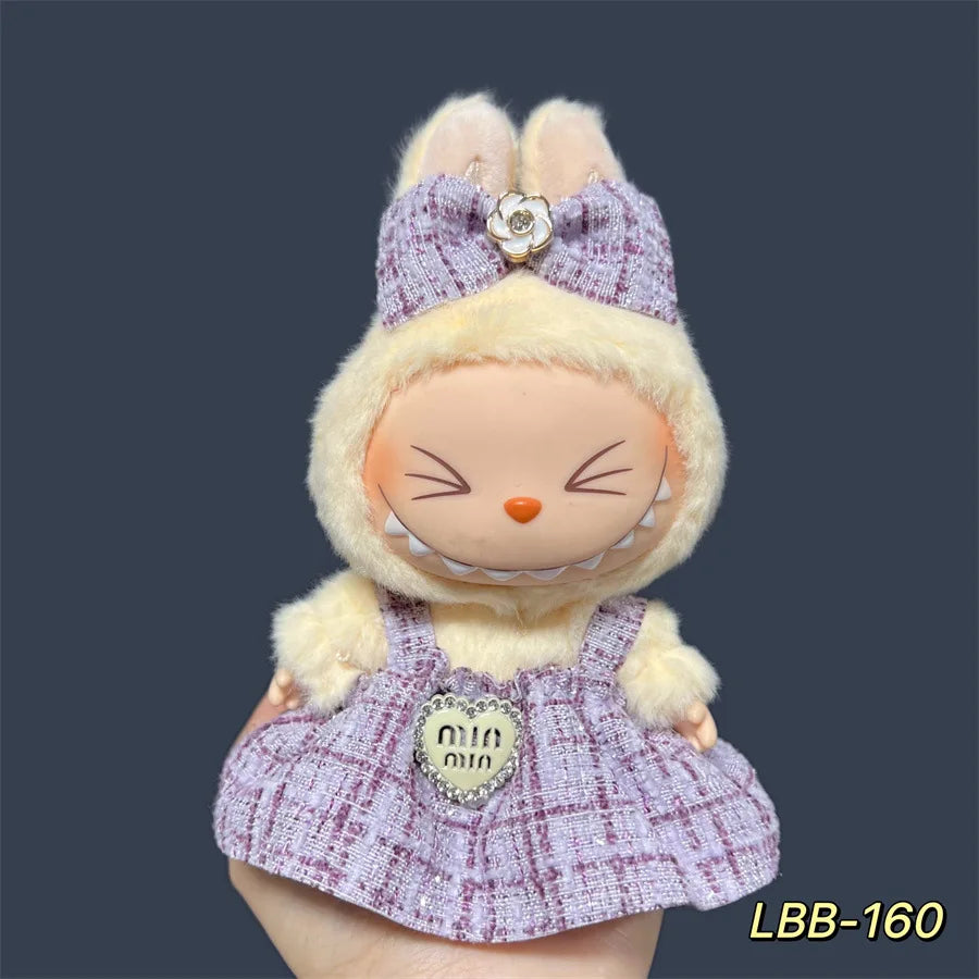 2025 New Labubu 17cm Doll Clothes Outfit Accessories for Korea Kpop Exo Labubu V1 V2 Idol Cool Handsome Clothing Gift