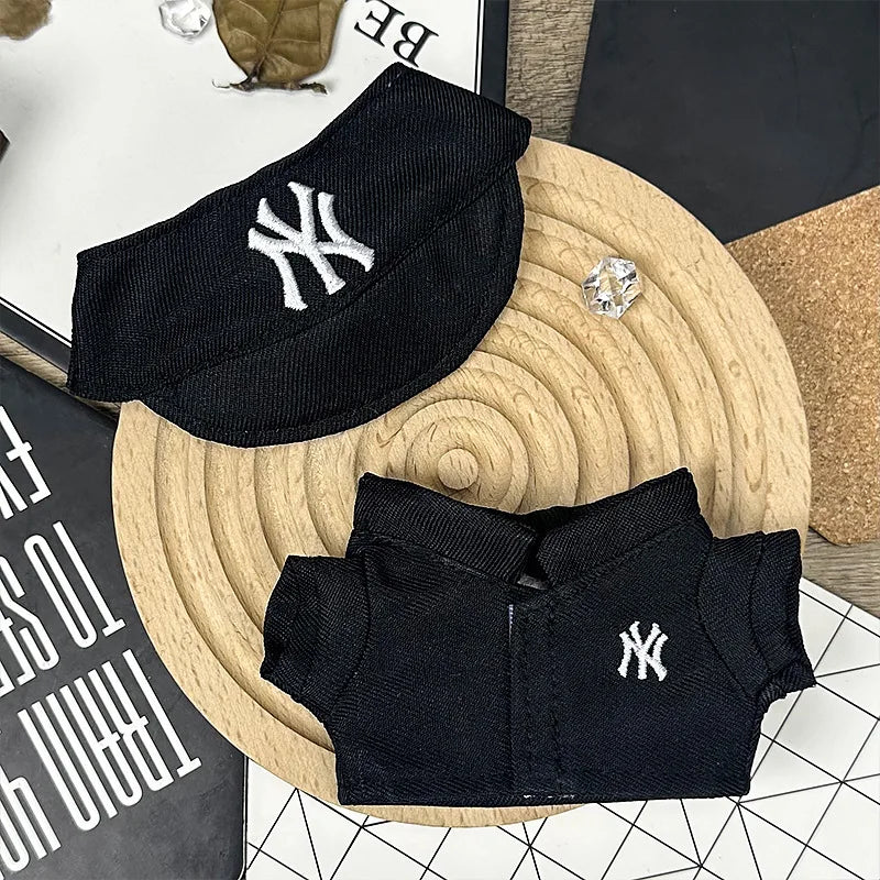 For 17cm Labubu Clothing Set Baseball jersey Catcher gloves Baseball bat Hat V1 V2 V3 Labubu Clothes Doll Accessories Toys