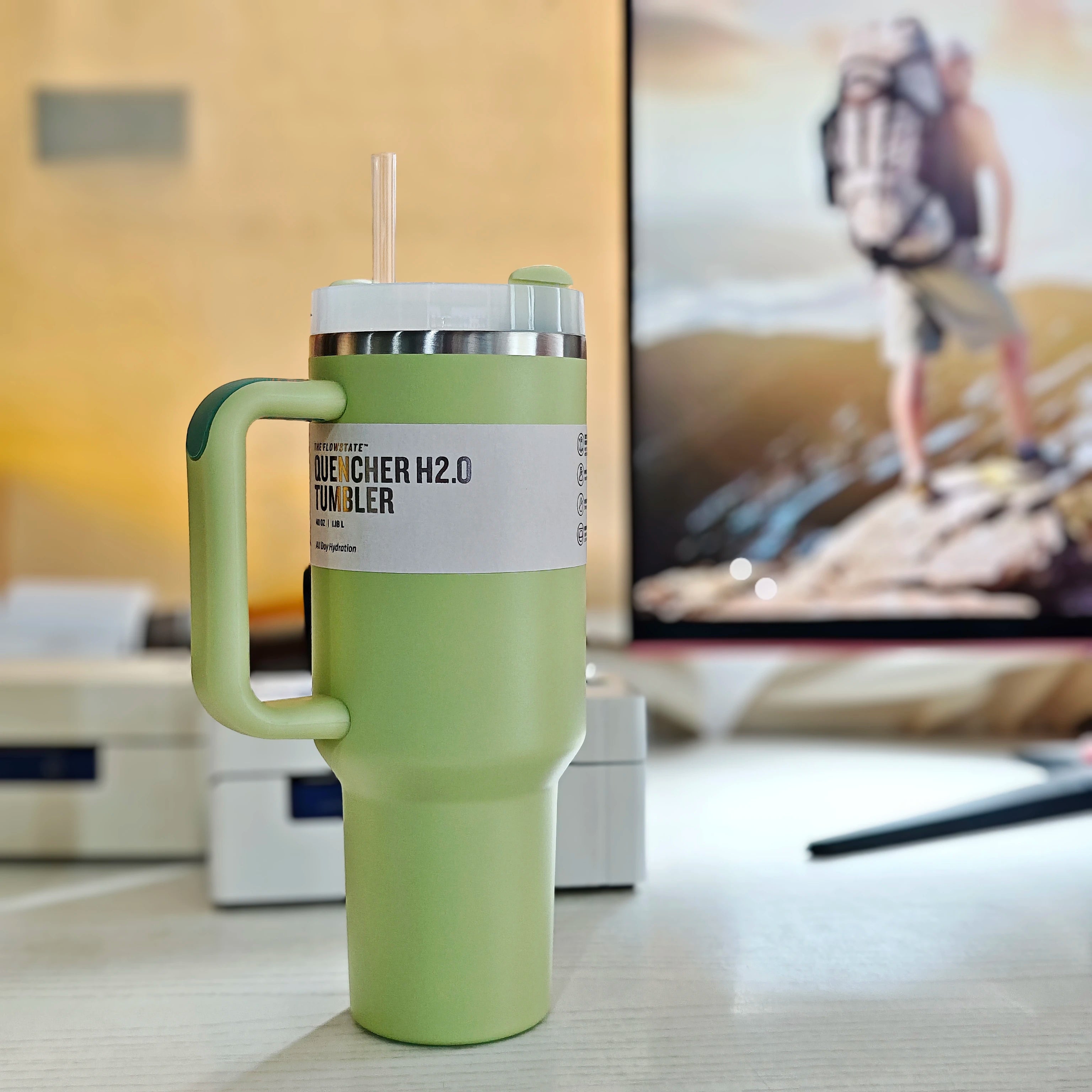 40oz lidar with stainless steel straw lid vacuum insulated car mug double wall thermal travel cup for cold beverages