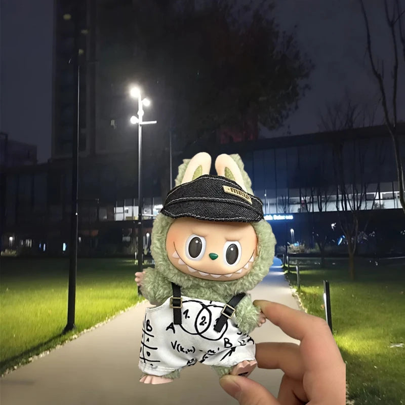 For 15/17cm Labubu V1 V2 Doll Clothing Fashion Hoodie and Pants Set Korean Idol Trendy DIY Doll Clothing Accessories Toy Gift