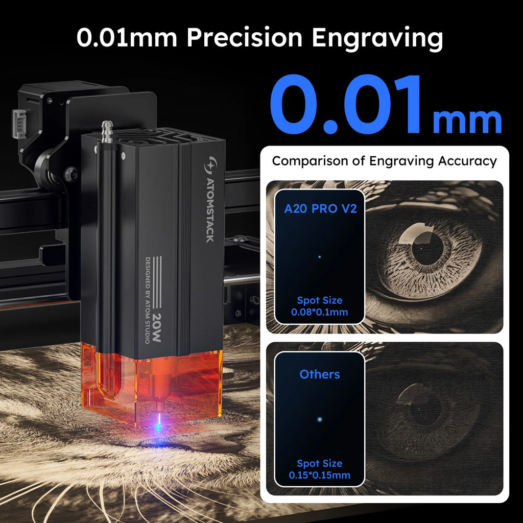 Atomstack A20 Pro V2 Laser Engraver machine Machine 20W Quad-Laser  Cutter Metal Arcylic Wood Glass 400*365mm
