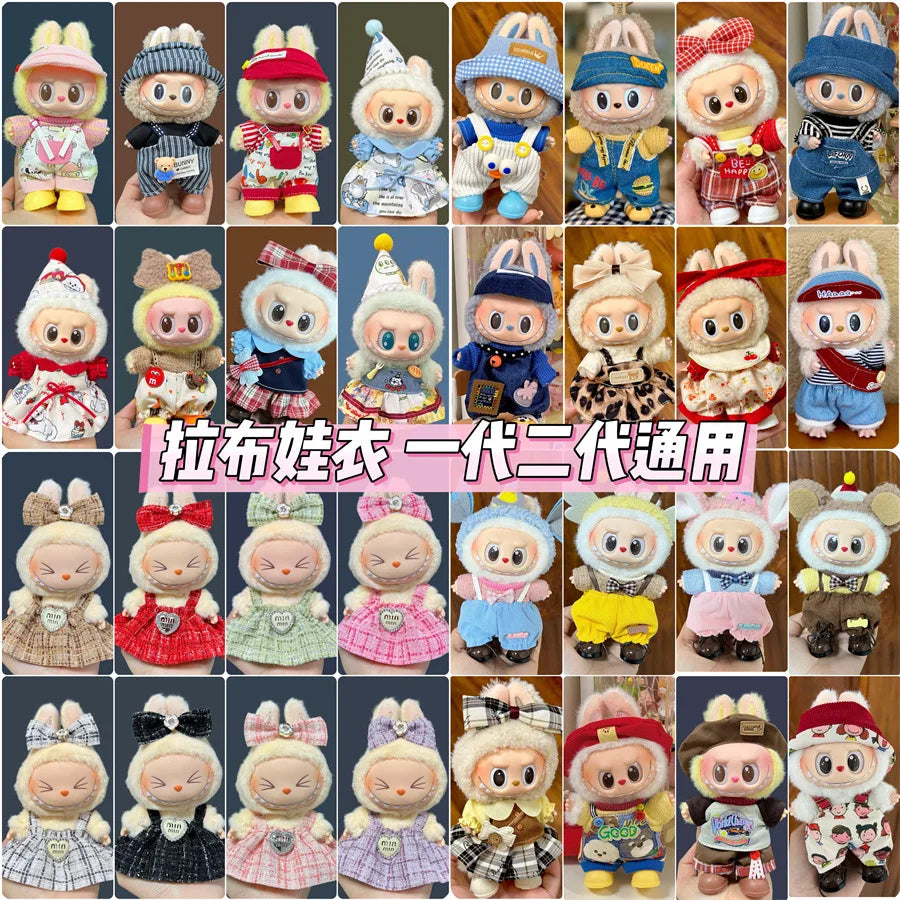 2025 New Labubu 17cm Doll Clothes Outfit Accessories for Korea Kpop Exo Labubu V1 V2 Idol Cool Handsome Clothing Gift