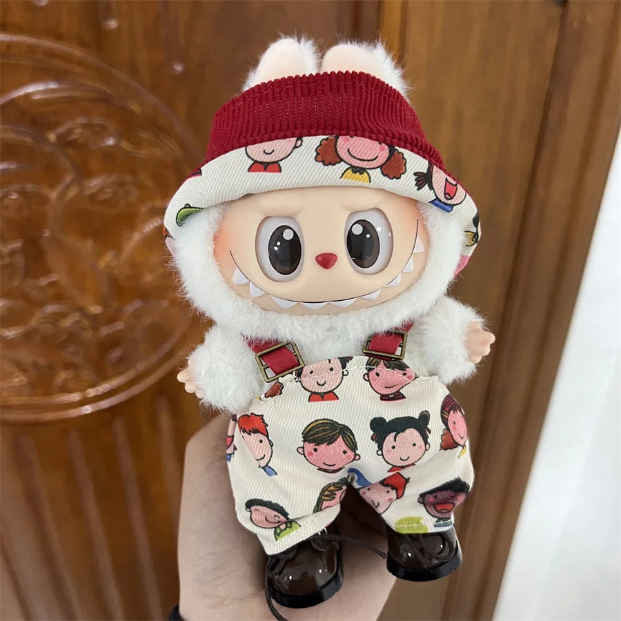 2025 New Labubu 17cm Doll Clothes Outfit Accessories for Korea Kpop Exo Labubu V1 V2 Idol Cool Handsome Clothing Gift