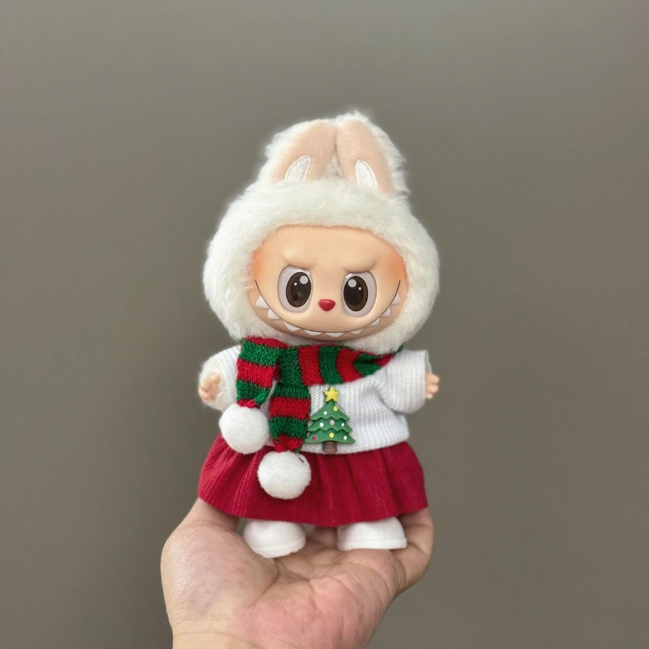 For 17cm Labubu Doll Christmas & Halloween Bundle Santa Suit Pumpkin Costume Seasonal Gift Set Ropa Labubu Accessory