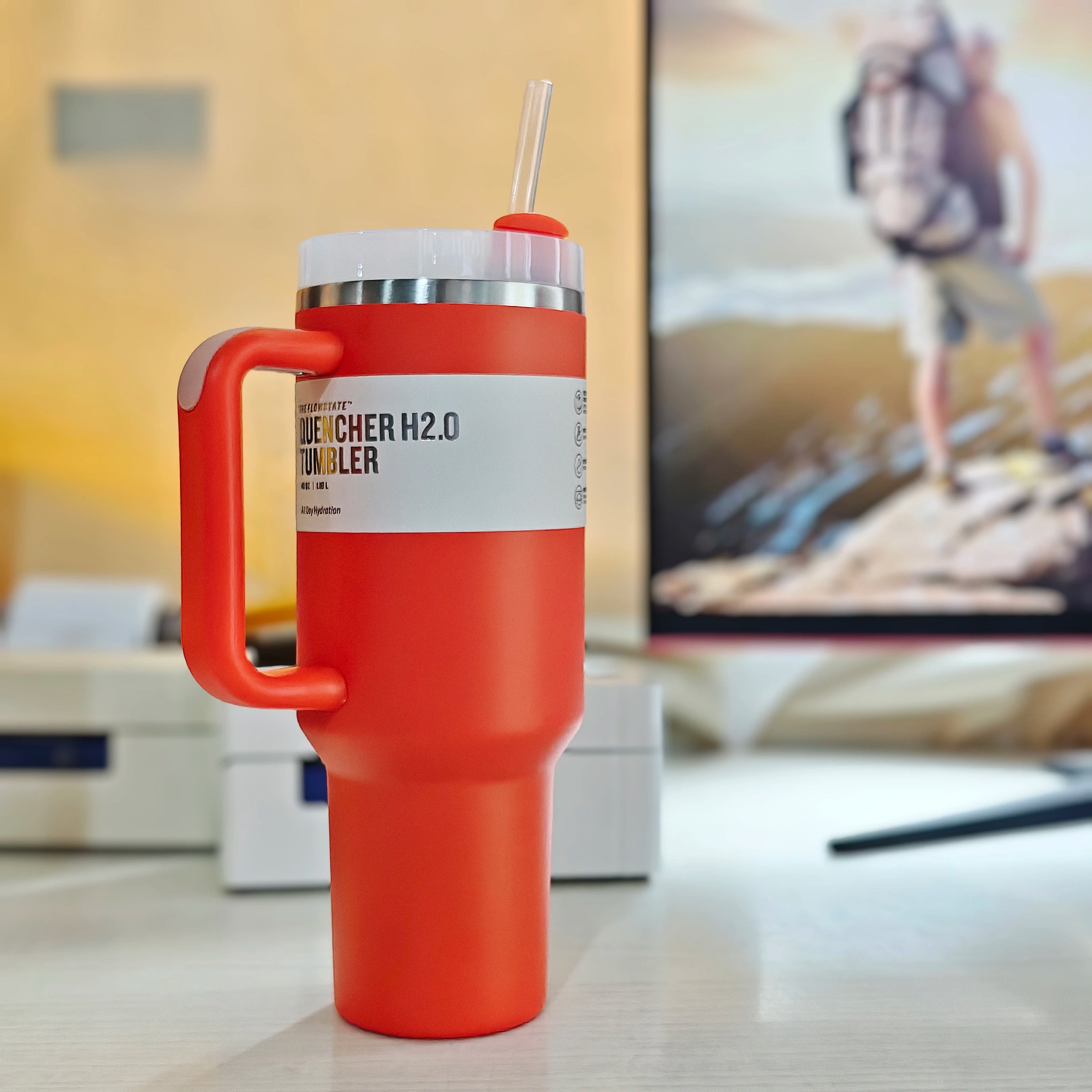 40oz lidar with stainless steel straw lid vacuum insulated car mug double wall thermal travel cup for cold beverages