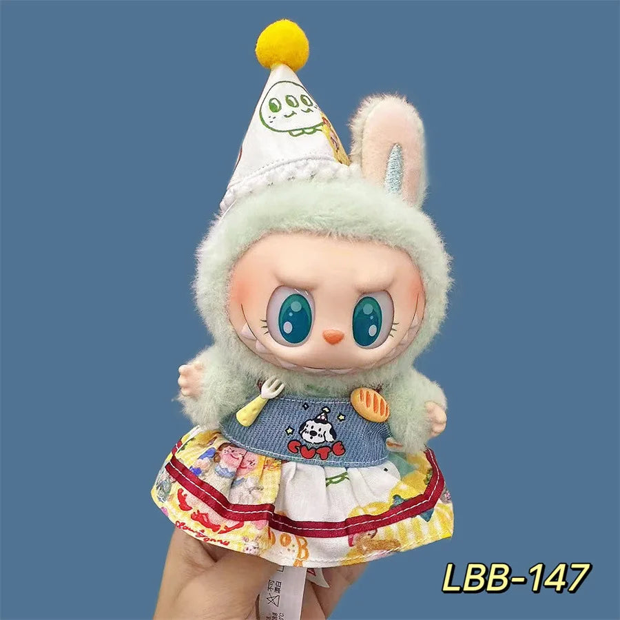 2025 New Labubu 17cm Doll Clothes Outfit Accessories for Korea Kpop Exo Labubu V1 V2 Idol Cool Handsome Clothing Gift