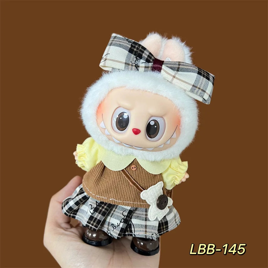 2025 New Labubu 17cm Doll Clothes Outfit Accessories for Korea Kpop Exo Labubu V1 V2 Idol Cool Handsome Clothing Gift