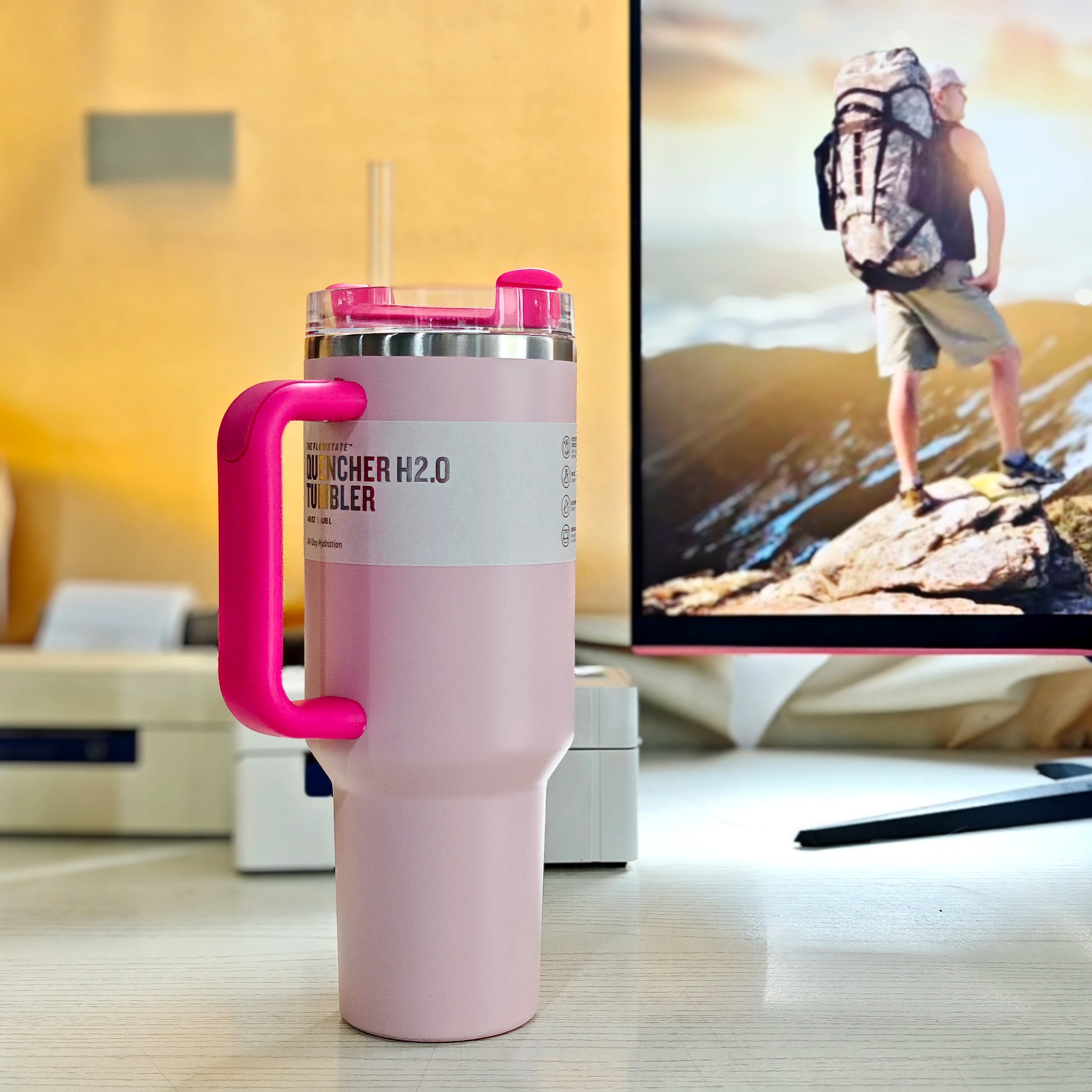 40oz lidar with stainless steel straw lid vacuum insulated car mug double wall thermal travel cup for cold beverages