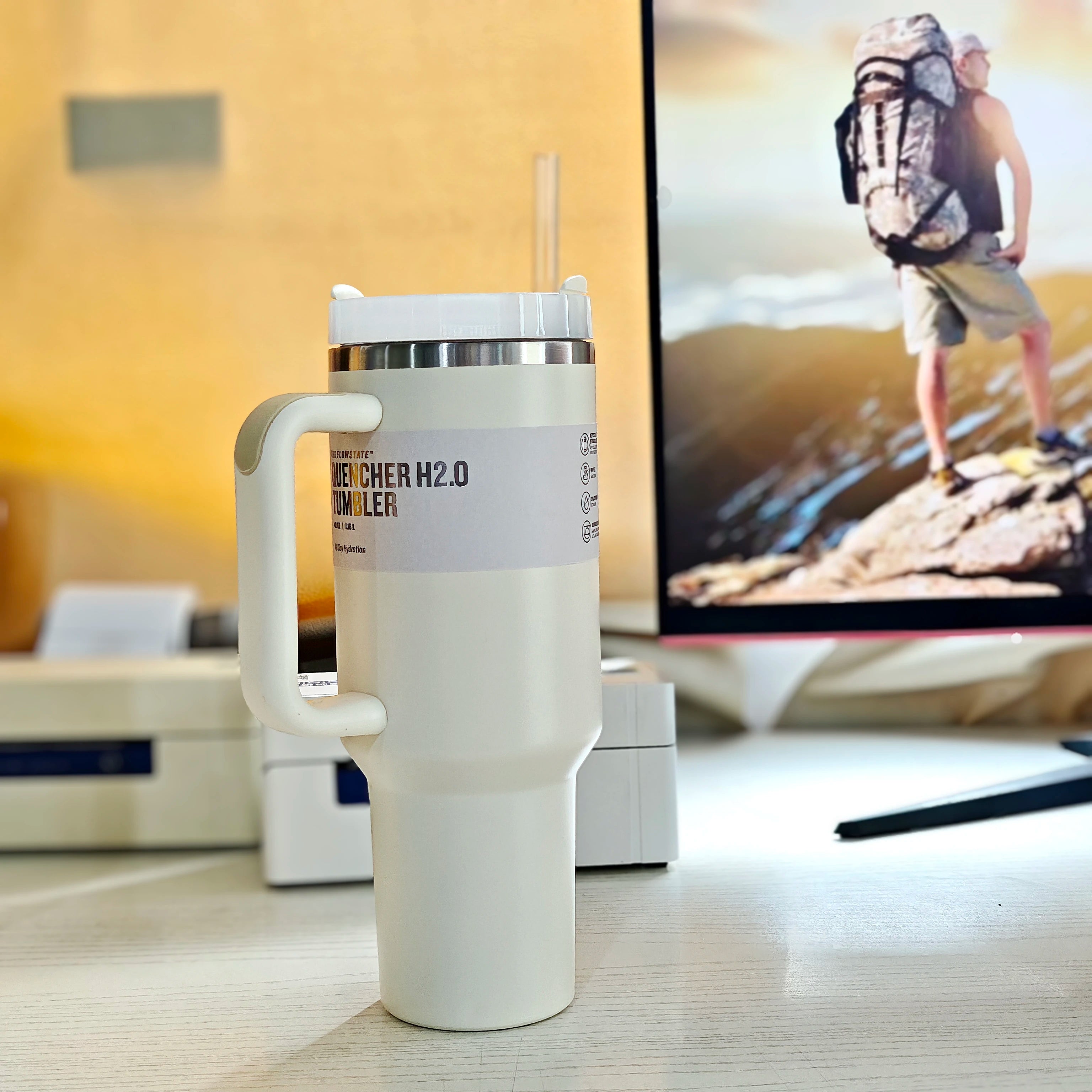 40oz lidar with stainless steel straw lid vacuum insulated car mug double wall thermal travel cup for cold beverages