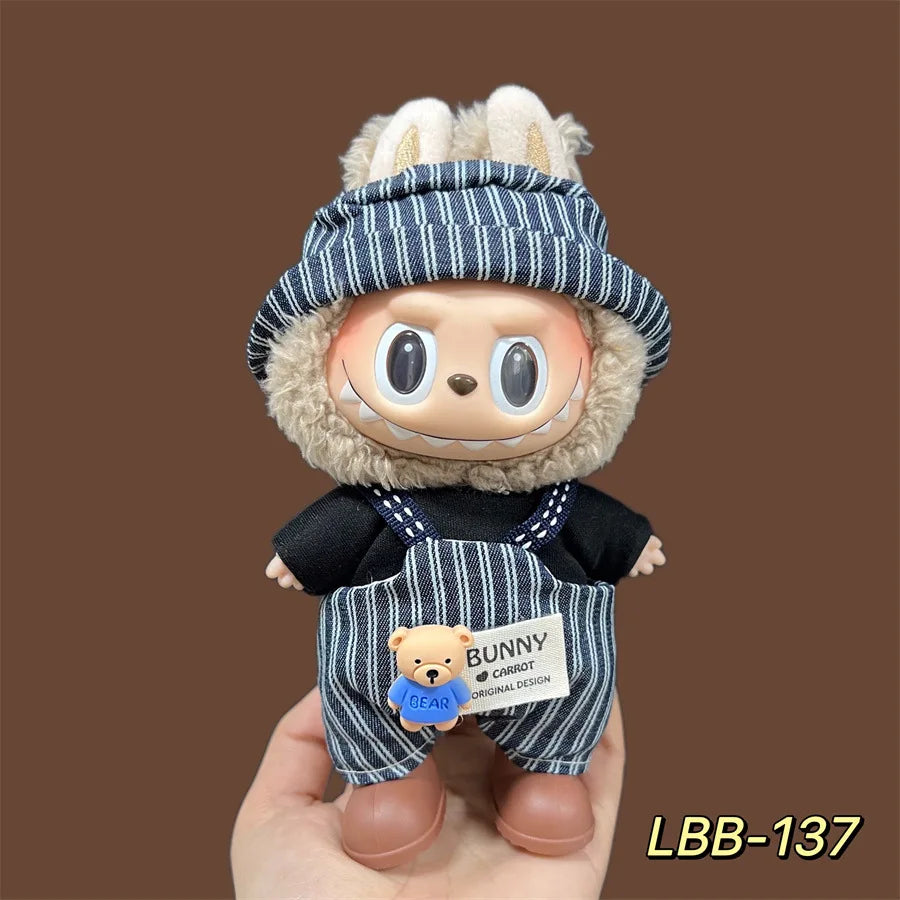 2025 New Labubu 17cm Doll Clothes Outfit Accessories for Korea Kpop Exo Labubu V1 V2 Idol Cool Handsome Clothing Gift