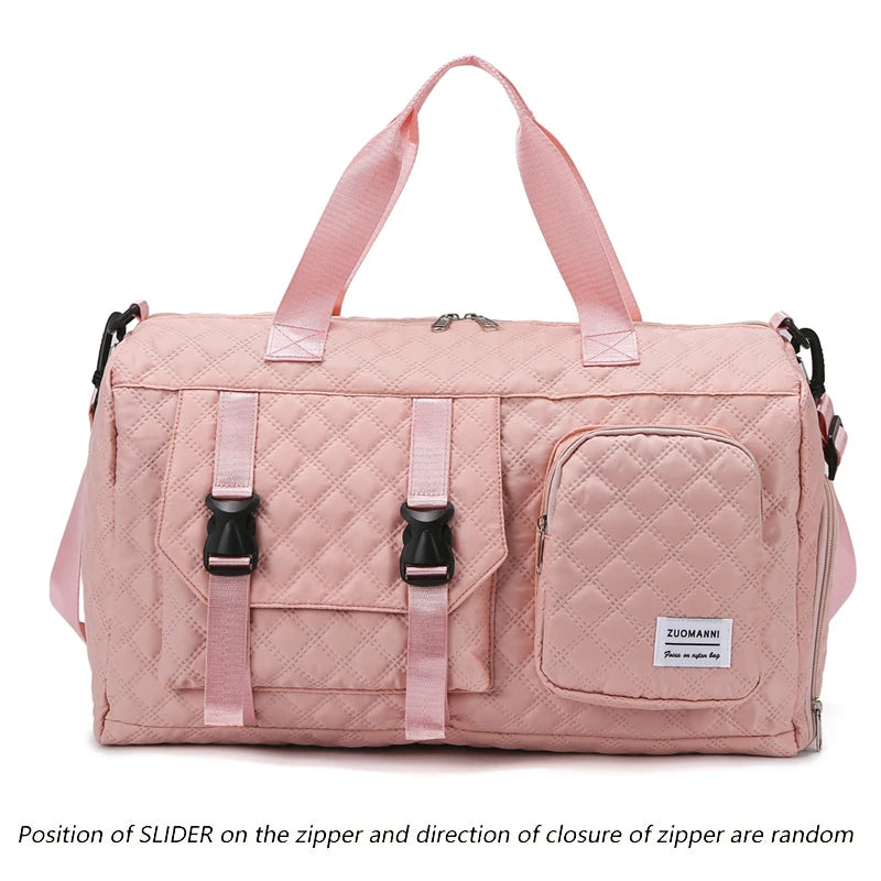 Durable Nylon Travel Duffle Bag, Portable Sports Gym Bag for Overnight Trips Shoulder Duffel Training Bag, Spacious Argyle