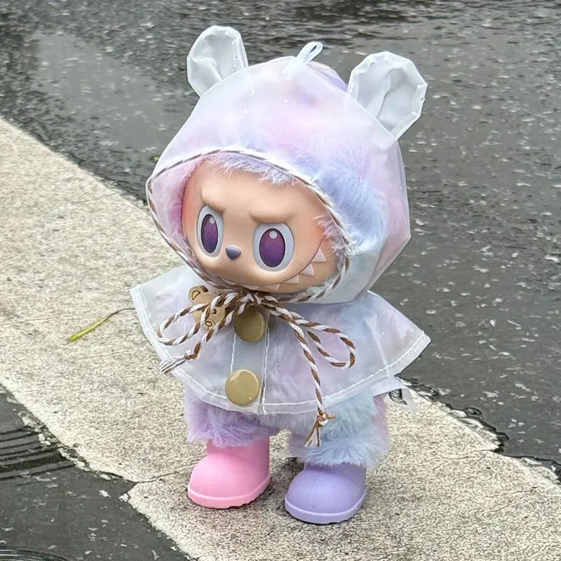 Labubu 3.0 Dolls Outfit Cute Rain Coat & Shoes for 15-17cm Labubu Boots Toys Casual Sports Dolls Accessories