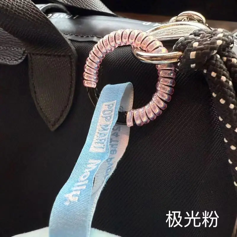 Labubu Anti Drop Buckle Silicone Rope Keychain Protection Ring Colorful Winding Fixed Anti Drop