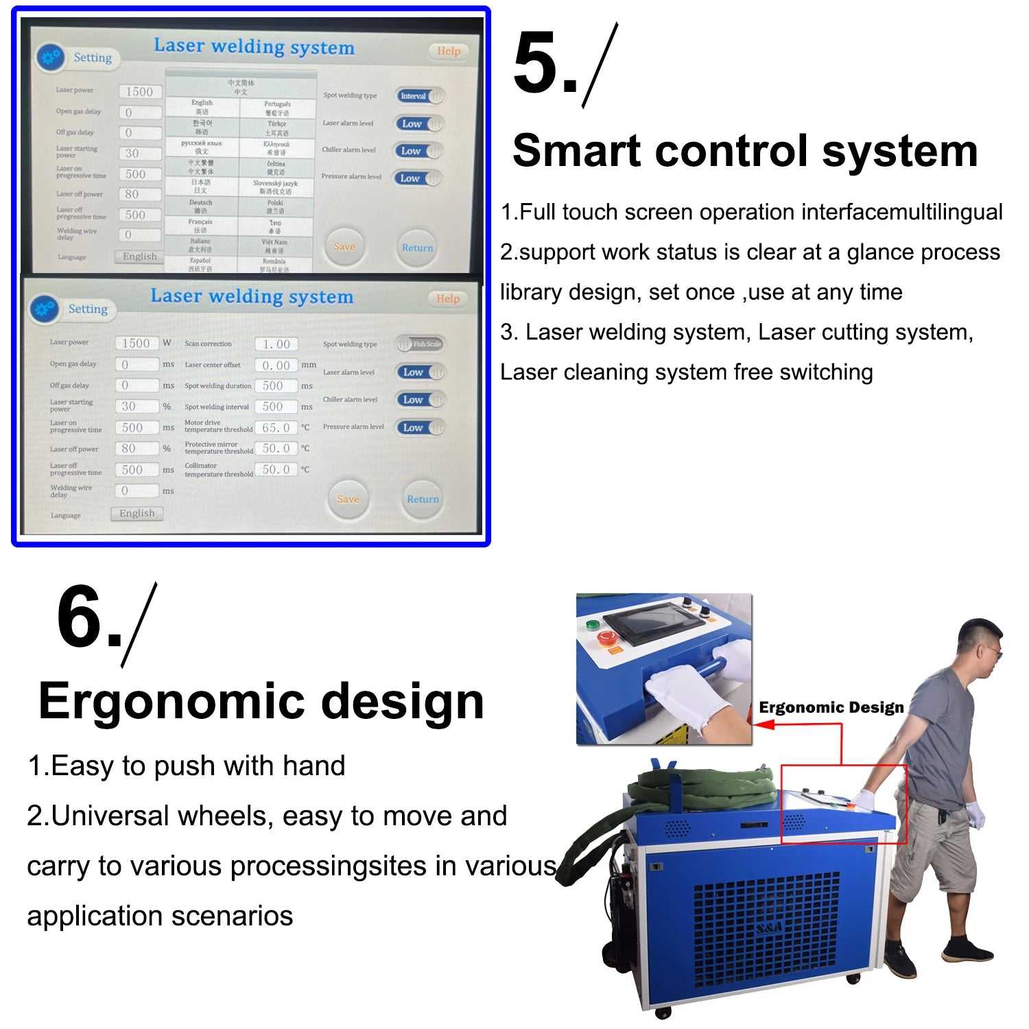 2025 4 IN 1 Raycus 2000W Fiber Laser Welding Cleaning Cutting Machine Weld Seam Clean Machine water chiller
