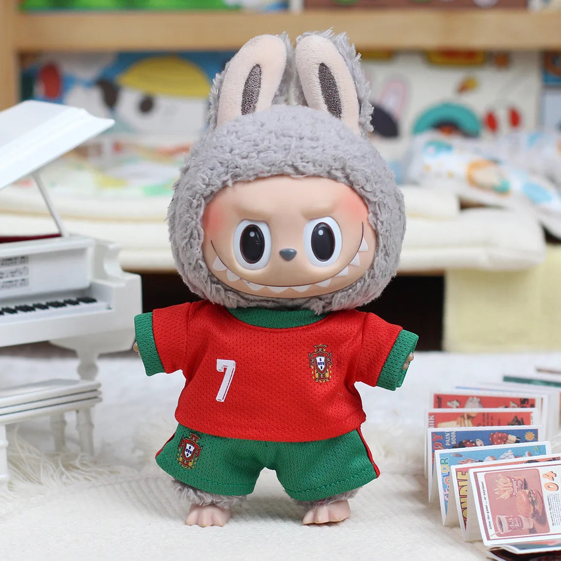 Labubu V1V2 V3 Football Series Set 10/7 Clothing Doll DIY Sportswear Vinyl Pendant Doll Clothing Boys Gift Toys In Stock