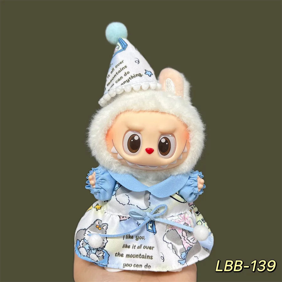 2025 New Labubu 17cm Doll Clothes Outfit Accessories for Korea Kpop Exo Labubu V1 V2 Idol Cool Handsome Clothing Gift