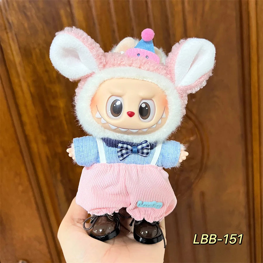 2025 New Labubu 17cm Doll Clothes Outfit Accessories for Korea Kpop Exo Labubu V1 V2 Idol Cool Handsome Clothing Gift