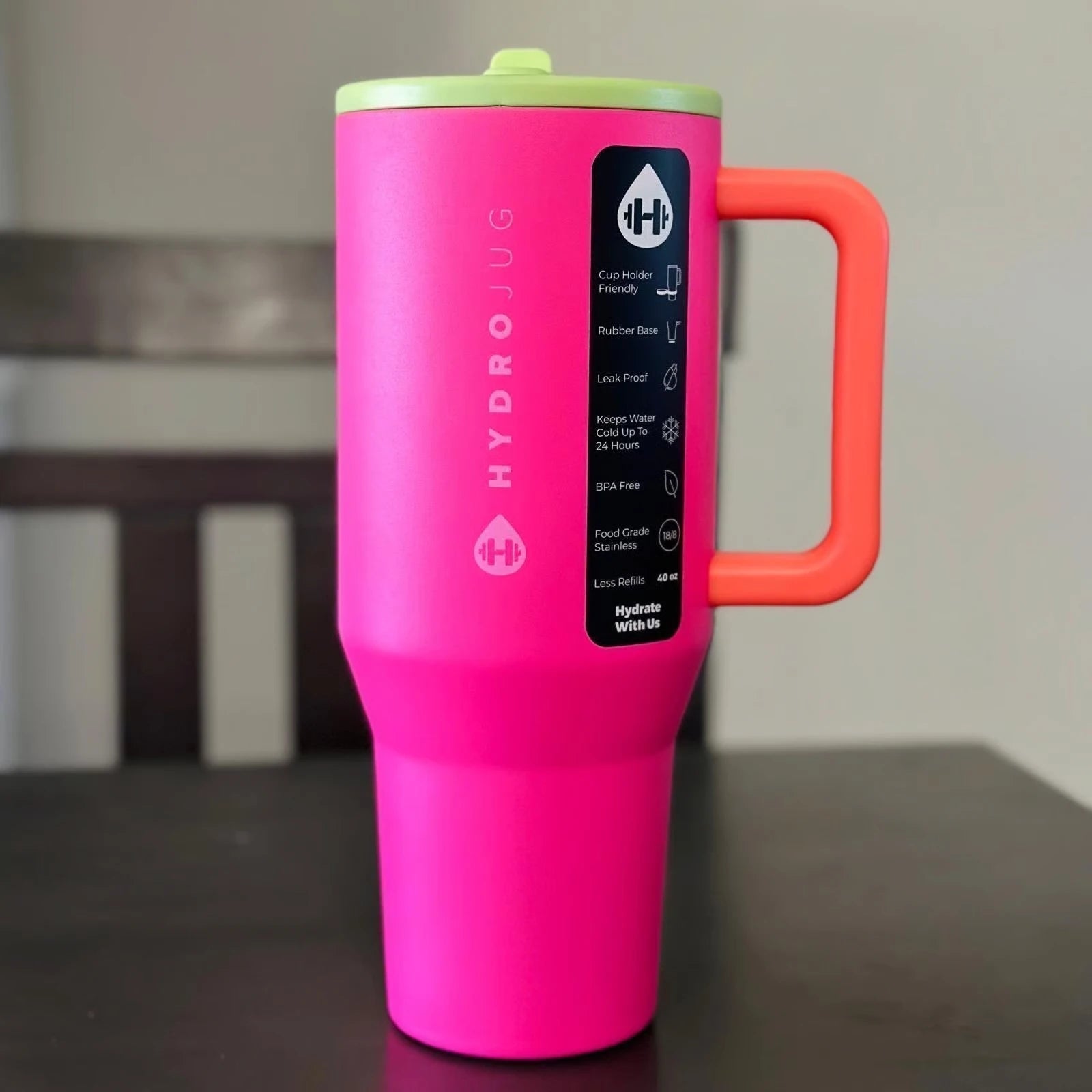 32 40 OZ Iced Coffee Cup Tumbler with Handle Traveler Straw Lid Stainless Steel Vacuum Insulated Car Mug Thermal Bottle Flask