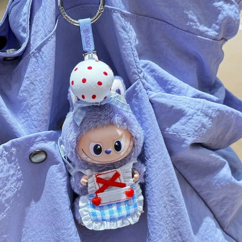 For 10cm Mini Labubu Clothing Set Restaurant Workwear 4.0 Labubu Clothes outfit Headwear Bib Doll Accessories Toys Gifts
