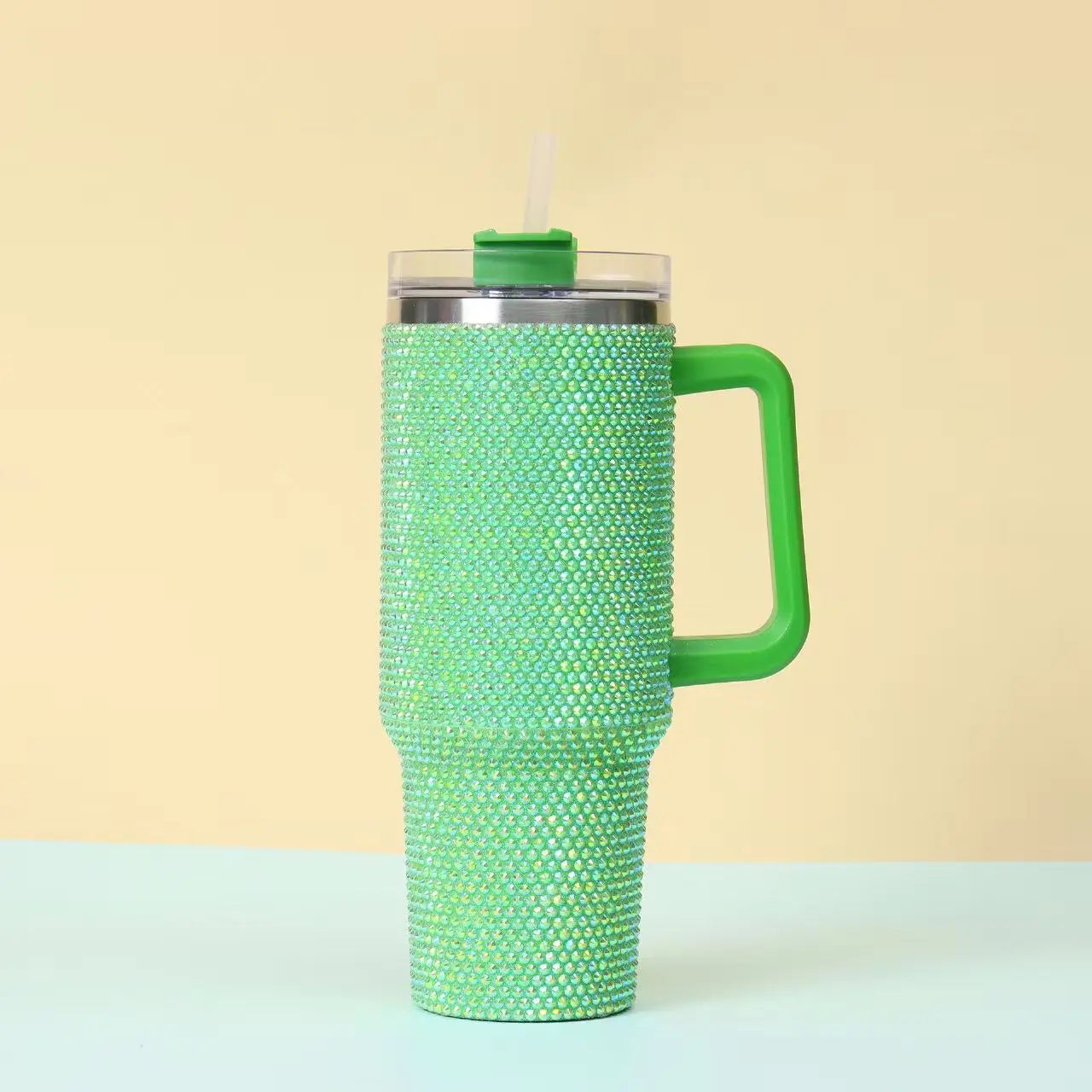 40oz Diamond Thermos Cup with Handle 304 Stainless Steel Vacuum Coffee Insulated Bottle Portable Car Flasks