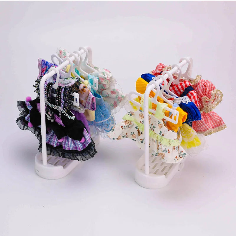 Labubu Display Rack Doll for BJD 10/15/17/20cm Clothes Storage Hanger Support Box Compatible Toy Organizer