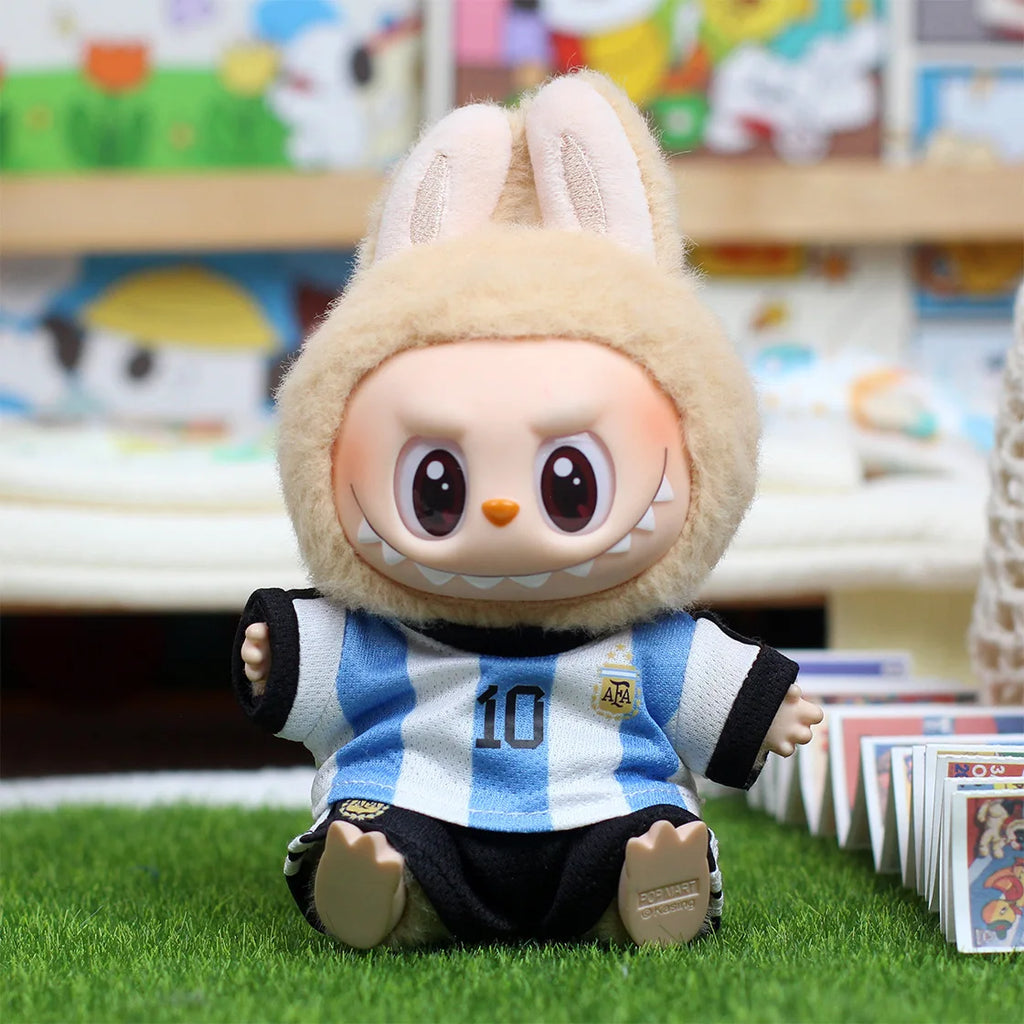 Labubu V1V2 V3 Football Series Set 10/7 Clothing Doll DIY Sportswear Vinyl Pendant Doll Clothing Boys Gift Toys In Stock