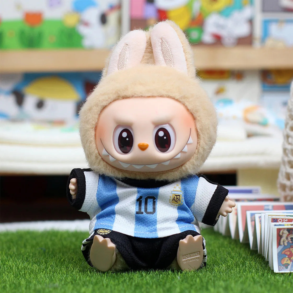Labubu V1V2 V3 Football Series Set 10/7 Clothing Doll DIY Sportswear Vinyl Pendant Doll Clothing Boys Gift Toys In Stock