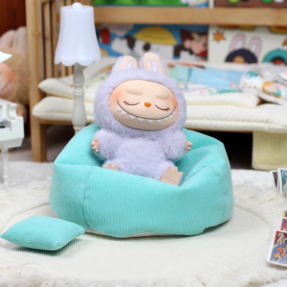 Labubu Doll Sofa for Labubu Mini Lazy Sofa Bed V1 V2 V3 DIY Clothing Accessories Cute Doll Cushion Children's Toy Gift