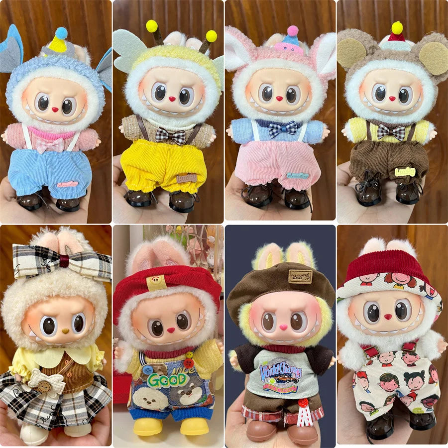 2025 New Labubu 17cm Doll Clothes Outfit Accessories for Korea Kpop Exo Labubu V1 V2 Idol Cool Handsome Clothing Gift