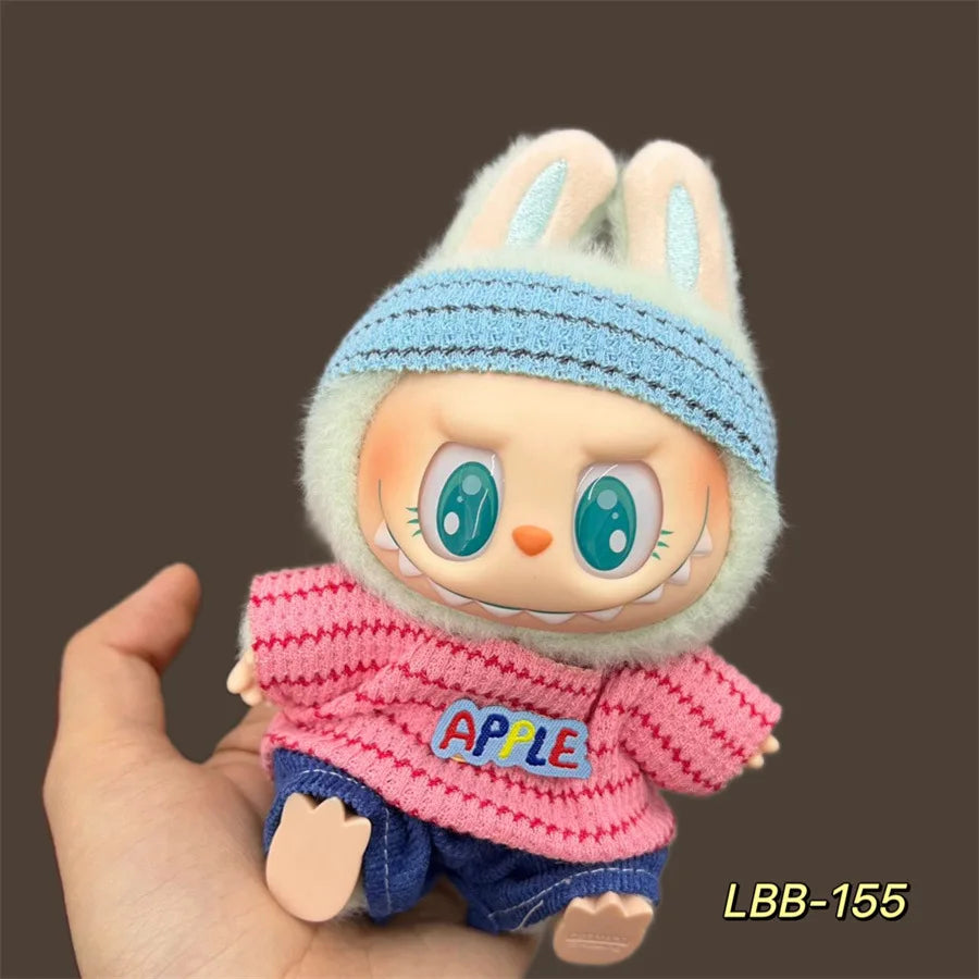 2025 New Labubu 17cm Doll Clothes Outfit Accessories for Korea Kpop Exo Labubu V1 V2 Idol Cool Handsome Clothing Gift