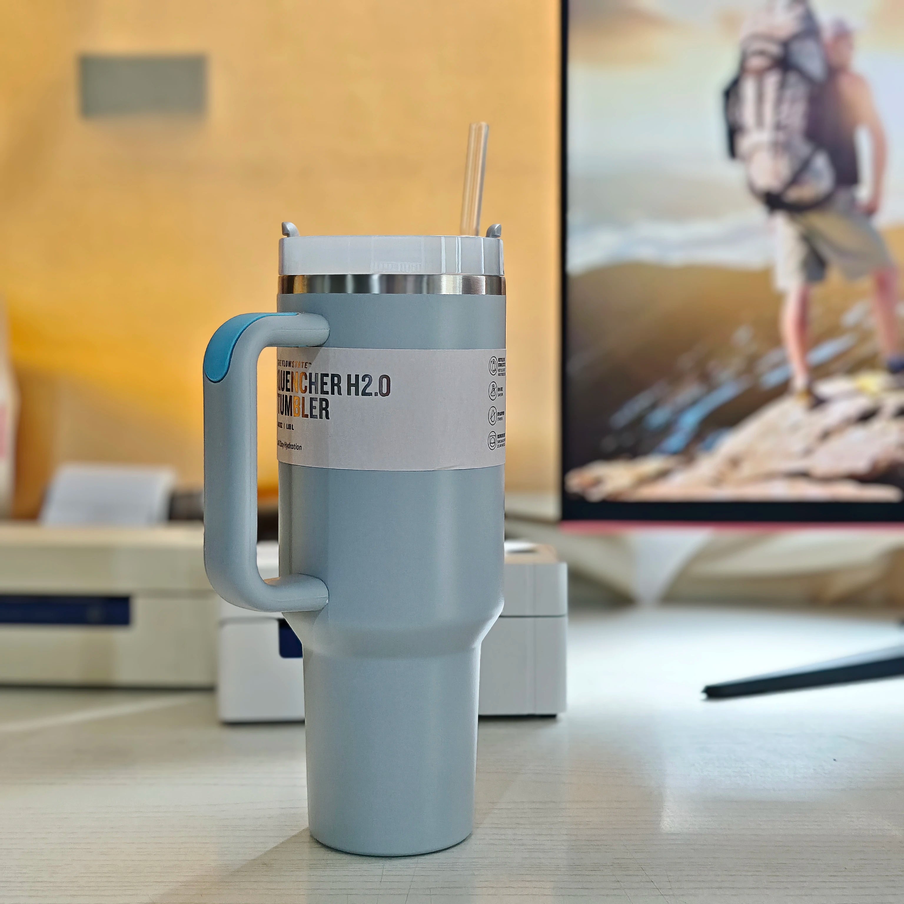 40oz lidar with stainless steel straw lid vacuum insulated car mug double wall thermal travel cup for cold beverages