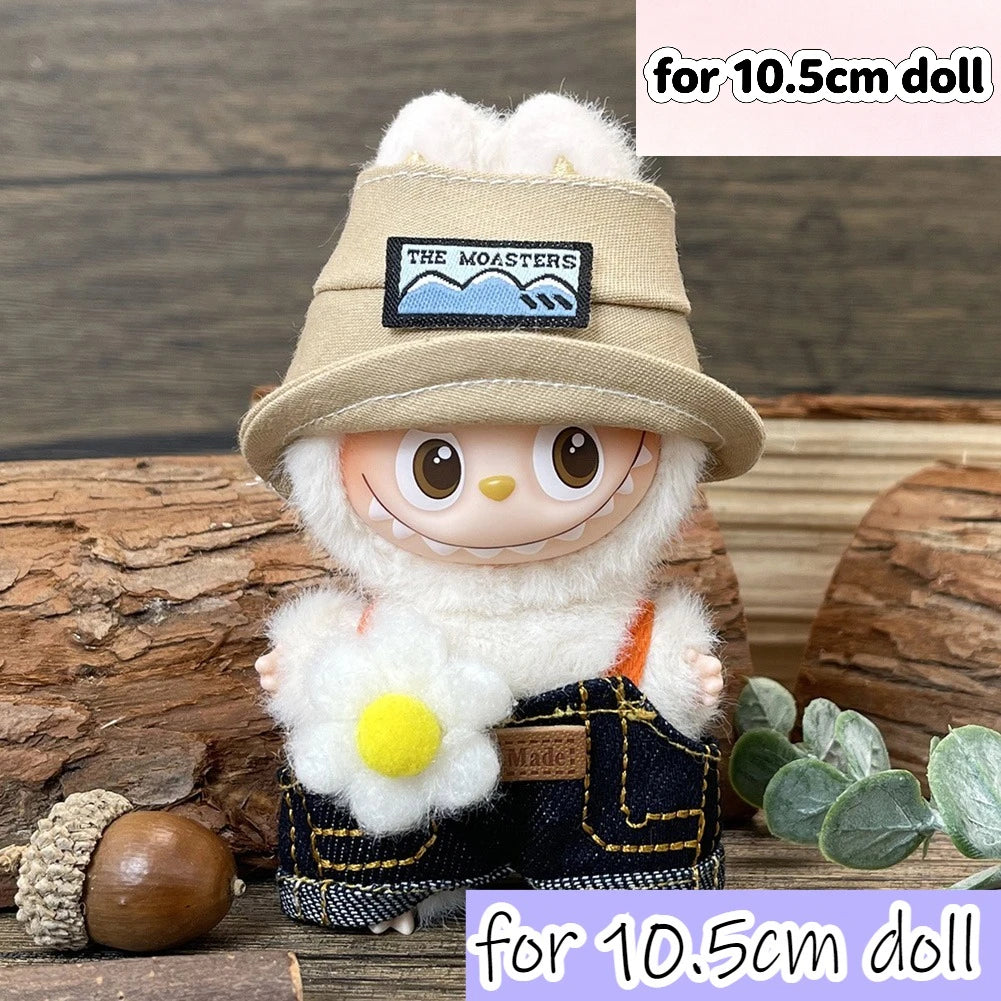 For 17cm/10.5cm Labubu 4.0/3.0 Accessories Doll Clothes Heartbeat Long Eared Furry Rabbit Costume Cartoon Dress Up Labubu Outfit