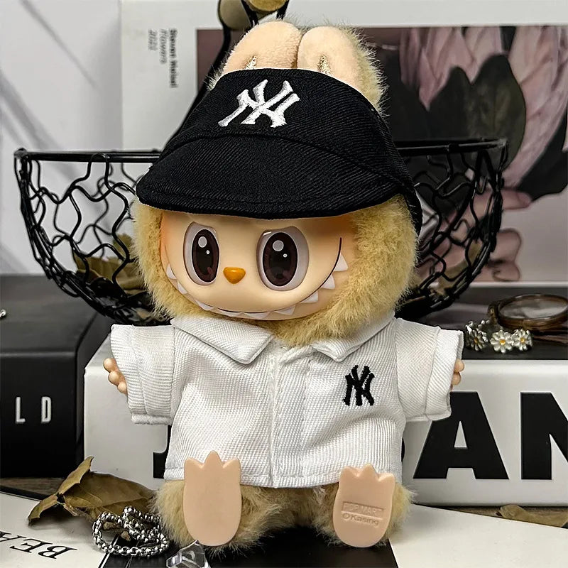 For 17cm Labubu Clothing Set Baseball jersey Catcher gloves Baseball bat Hat V1 V2 V3 Labubu Clothes Doll Accessories Toys