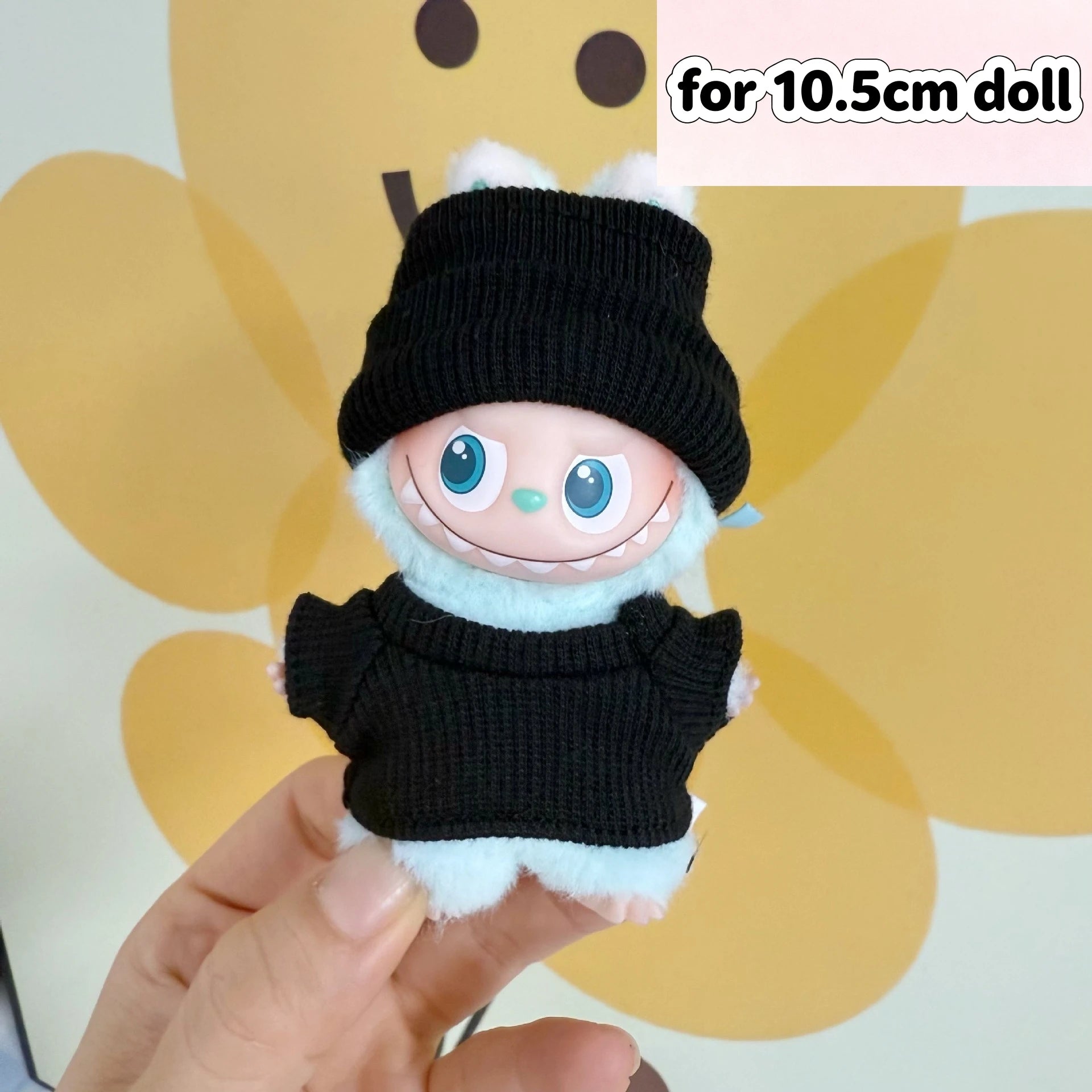 For 17cm/10.5cm Labubu 4.0/3.0 Accessories Doll Clothes Heartbeat Long Eared Furry Rabbit Costume Cartoon Dress Up Labubu Outfit