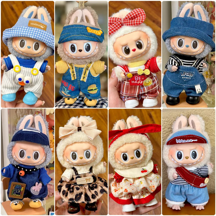 2025 New Labubu 17cm Doll Clothes Outfit Accessories for Korea Kpop Exo Labubu V1 V2 Idol Cool Handsome Clothing Gift