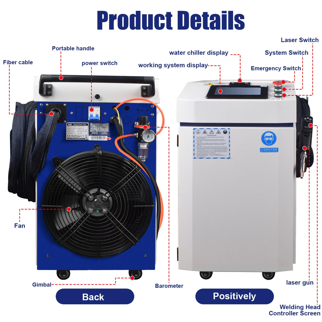 4 IN 1 3000W Laser Welding Machine 1500W/2000W/3000W Welder RECI Laser Source for Metal Welding Cleaning Cutting Metal Welder