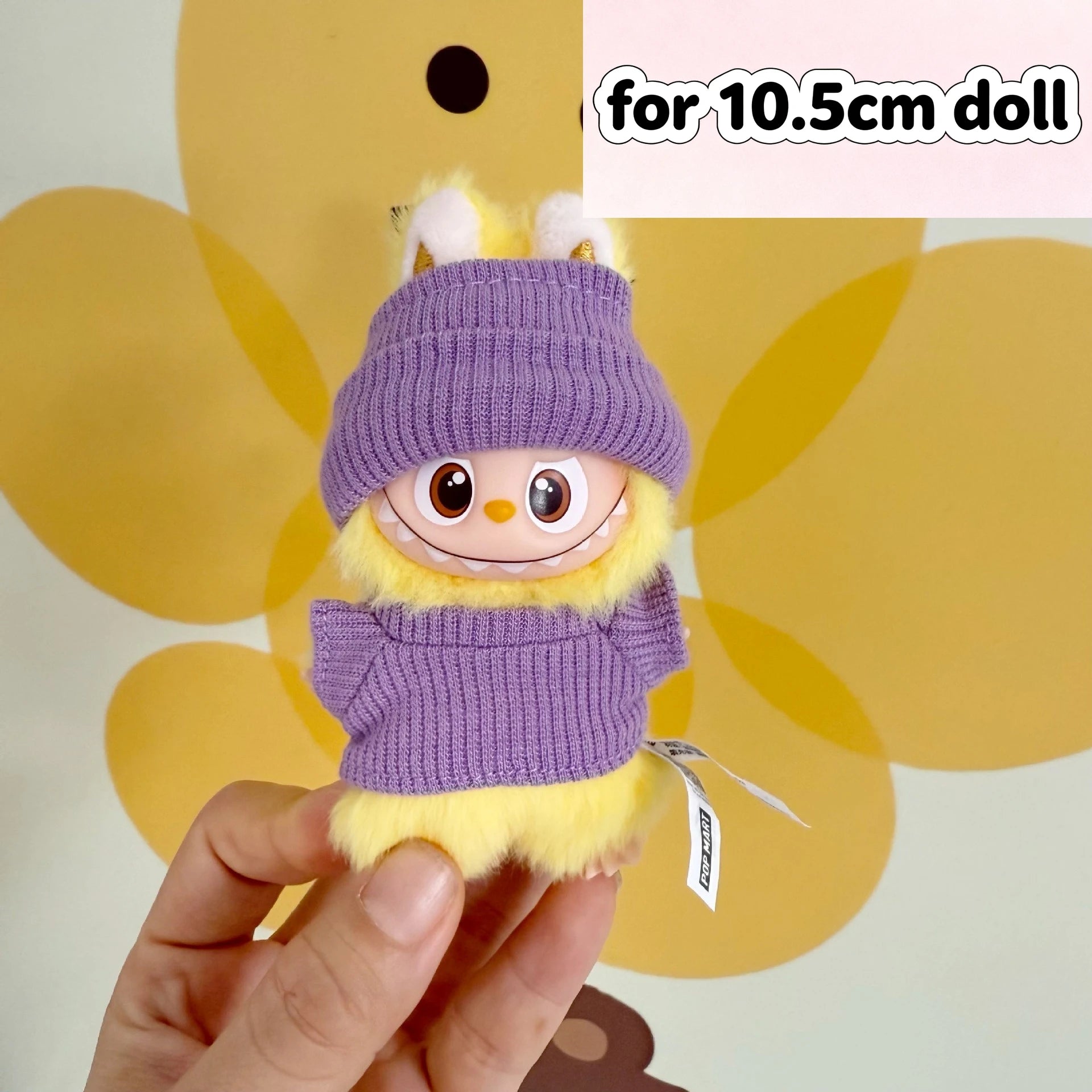 For 17cm/10.5cm Labubu 4.0/3.0 Accessories Doll Clothes Heartbeat Long Eared Furry Rabbit Costume Cartoon Dress Up Labubu Outfit