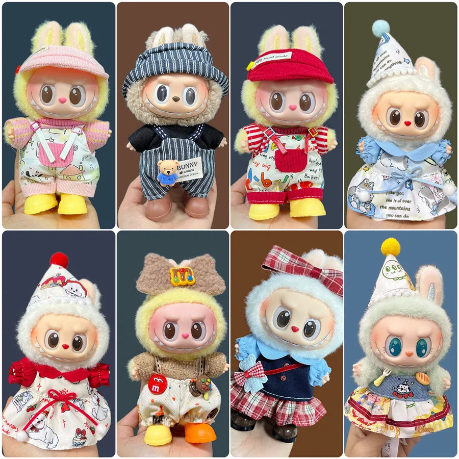 2025 New Labubu 17cm Doll Clothes Outfit Accessories for Korea Kpop Exo Labubu V1 V2 Idol Cool Handsome Clothing Gift