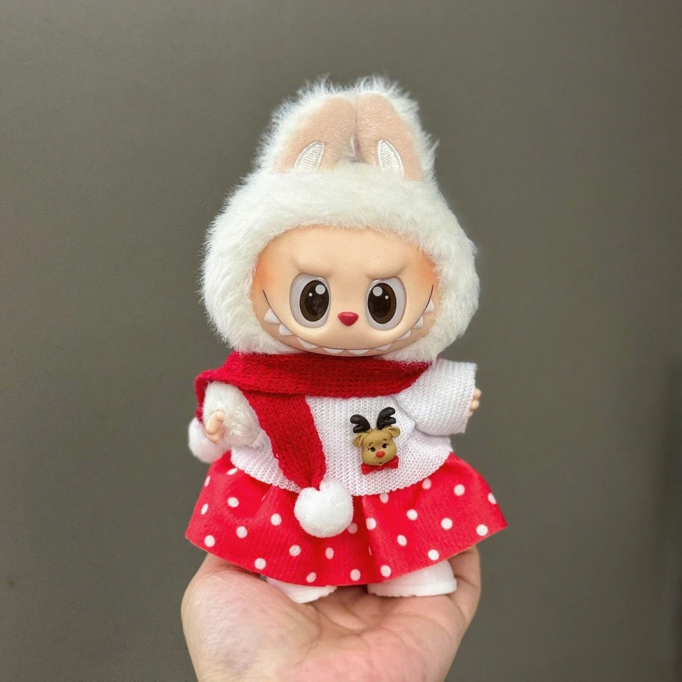 For 17cm Labubu Doll Christmas & Halloween Bundle Santa Suit Pumpkin Costume Seasonal Gift Set Ropa Labubu Accessory