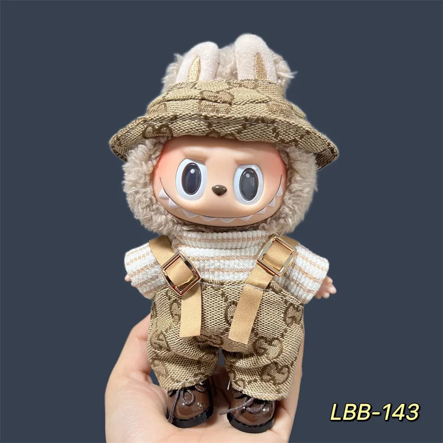 2025 New Labubu 17cm Doll Clothes Outfit Accessories for Korea Kpop Exo Labubu V1 V2 Idol Cool Handsome Clothing Gift