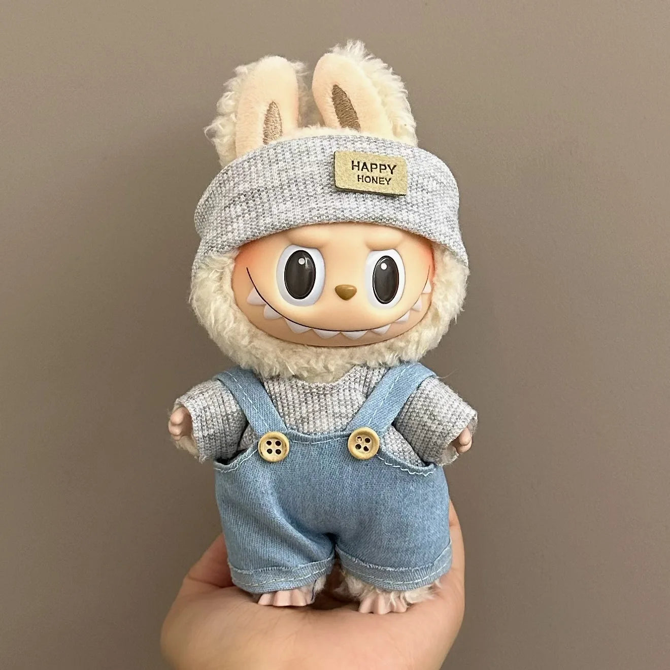 For 17cm Labubu Doll clothes Street Trend Style Set Labubu V1V2 Mini DIY doll outfit fashion boy clothing shoes accessories