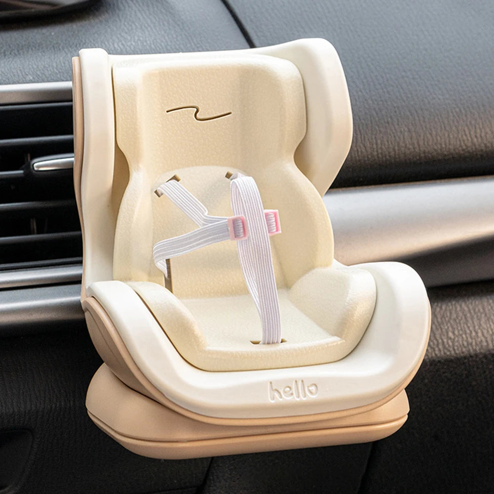 For Labubu Car Seat Second Generation Sitting Party Safety Seat Air Outlet Accessories Car dollar storage Gift for Labubu Fan