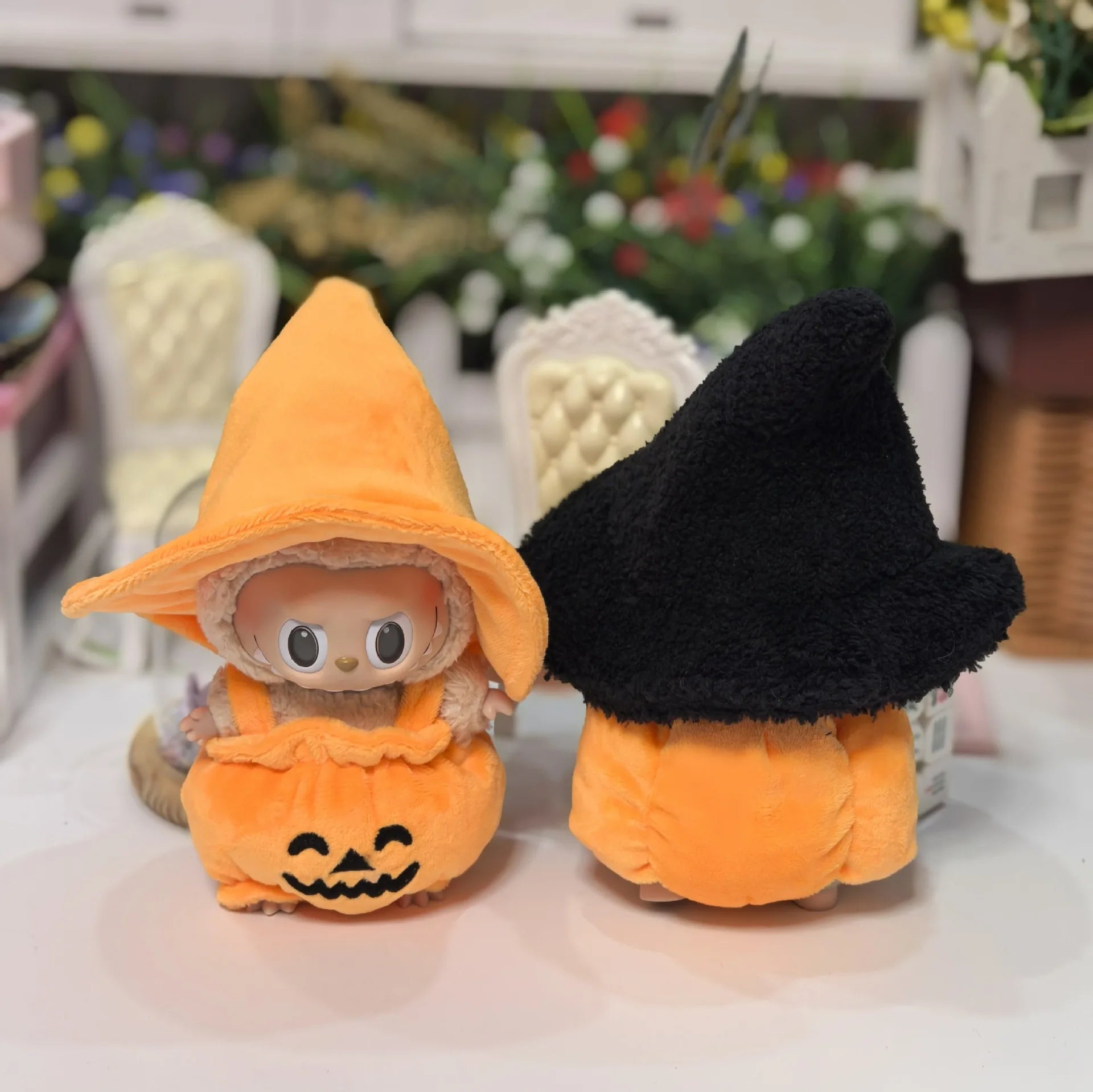 For 17cm Labubu Doll Christmas & Halloween Bundle Santa Suit Pumpkin Costume Seasonal Gift Set Ropa Labubu Accessory