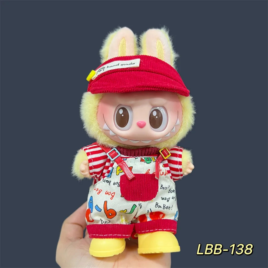 2025 New Labubu 17cm Doll Clothes Outfit Accessories for Korea Kpop Exo Labubu V1 V2 Idol Cool Handsome Clothing Gift